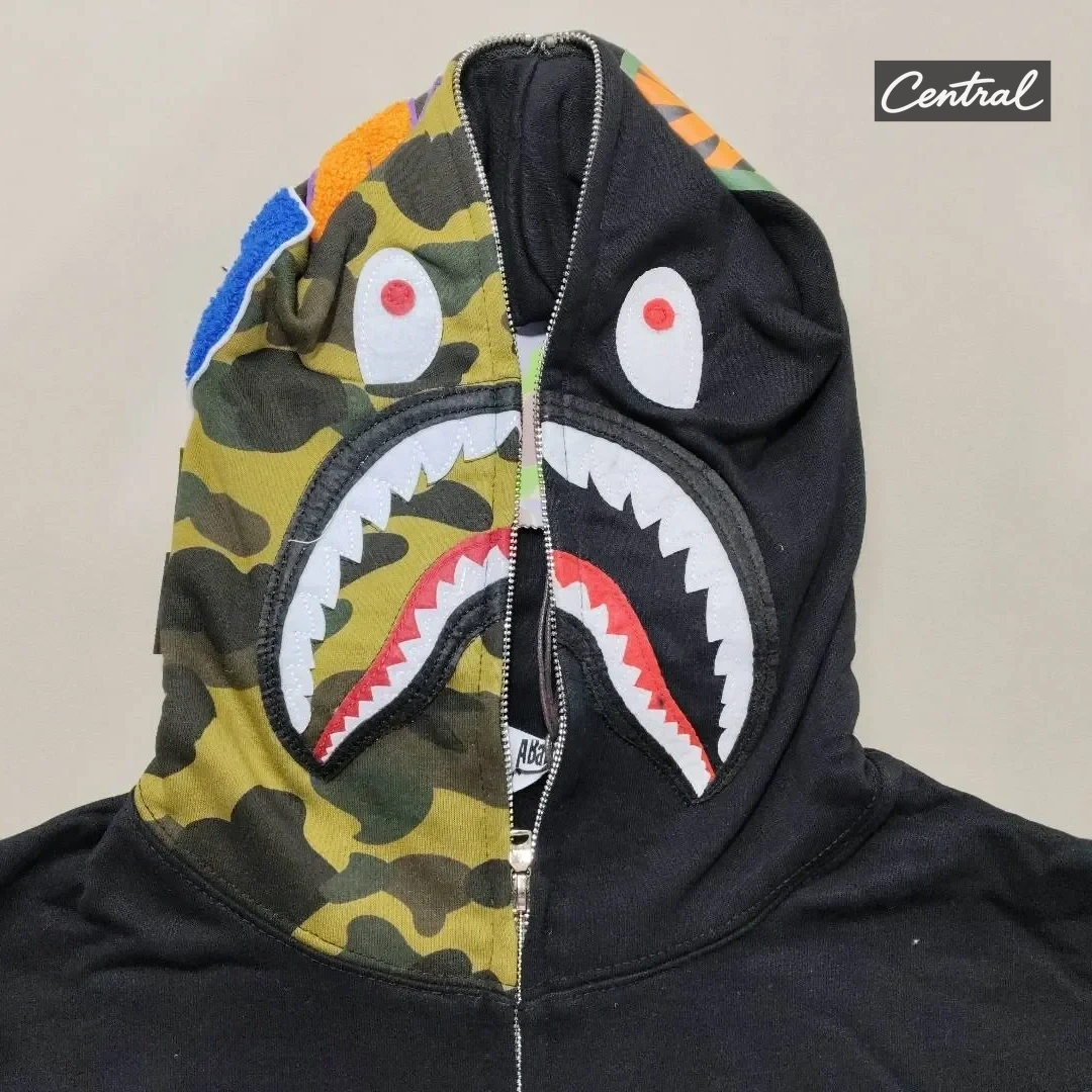 BAPE Full Zip Hoodie - Black single cap