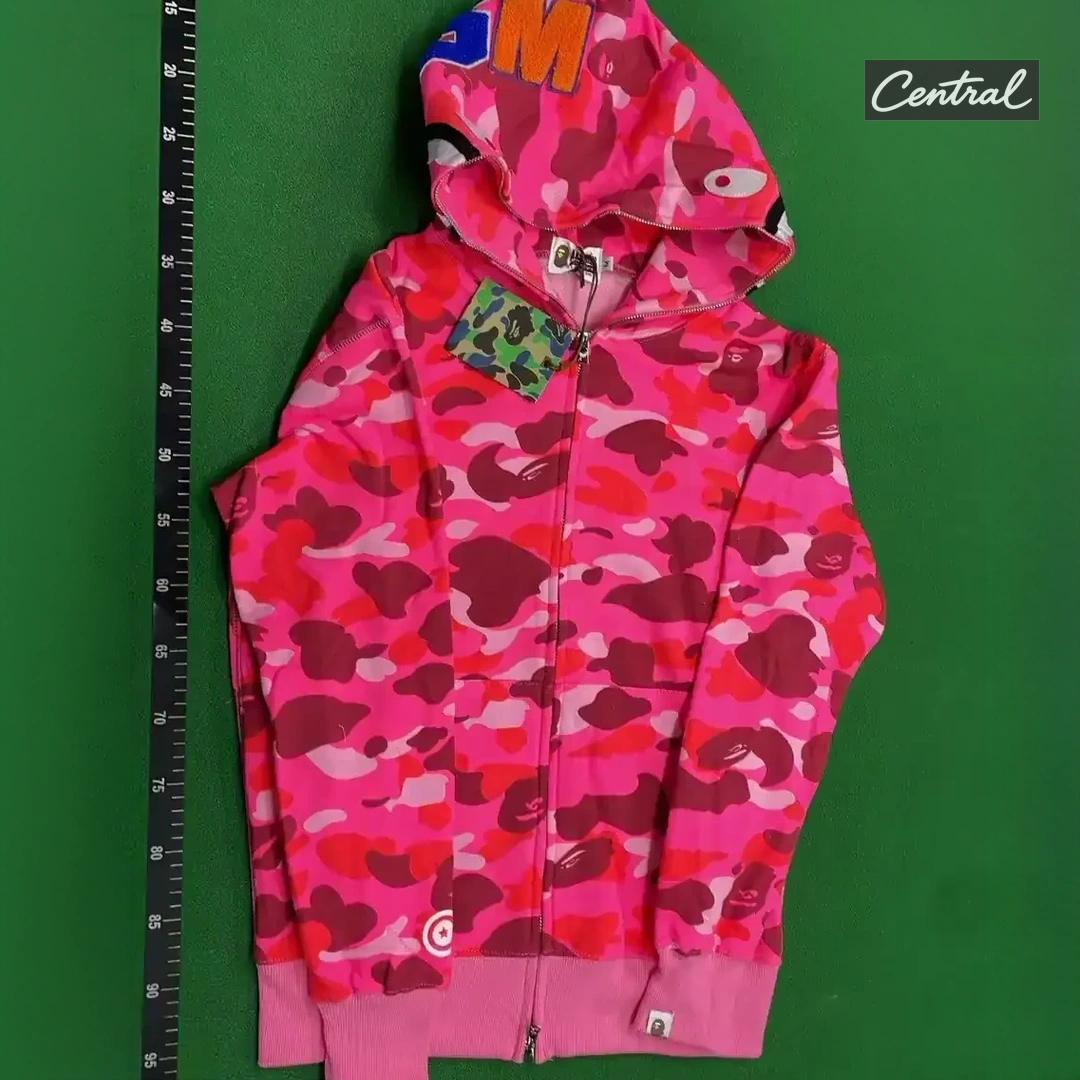 BAPE Full Zip Hoodie - bright pink