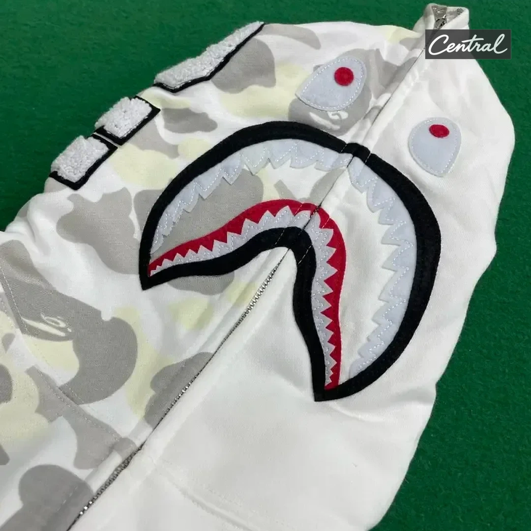 BAPE Full Zip Hoodie - White