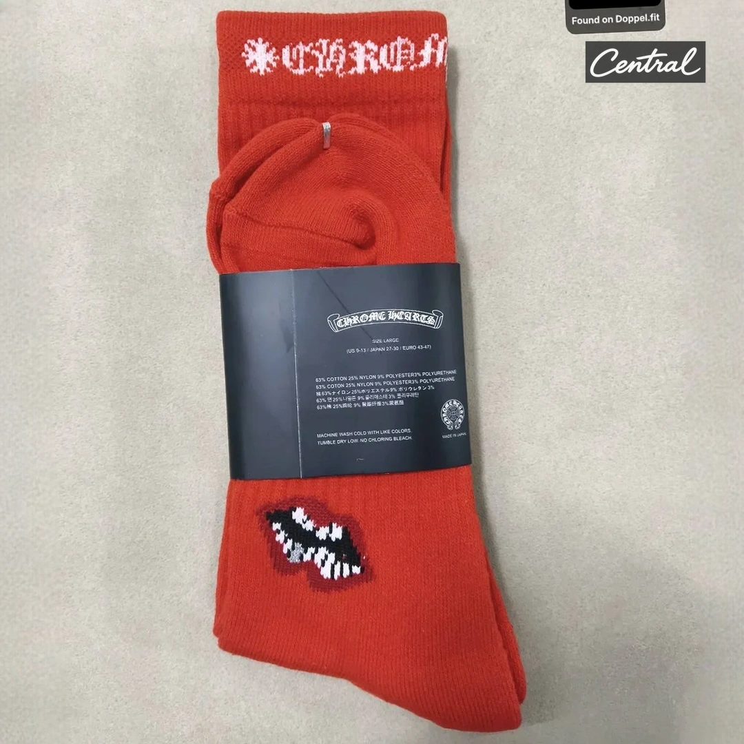 Chrome Hearts Socks - Red lip style