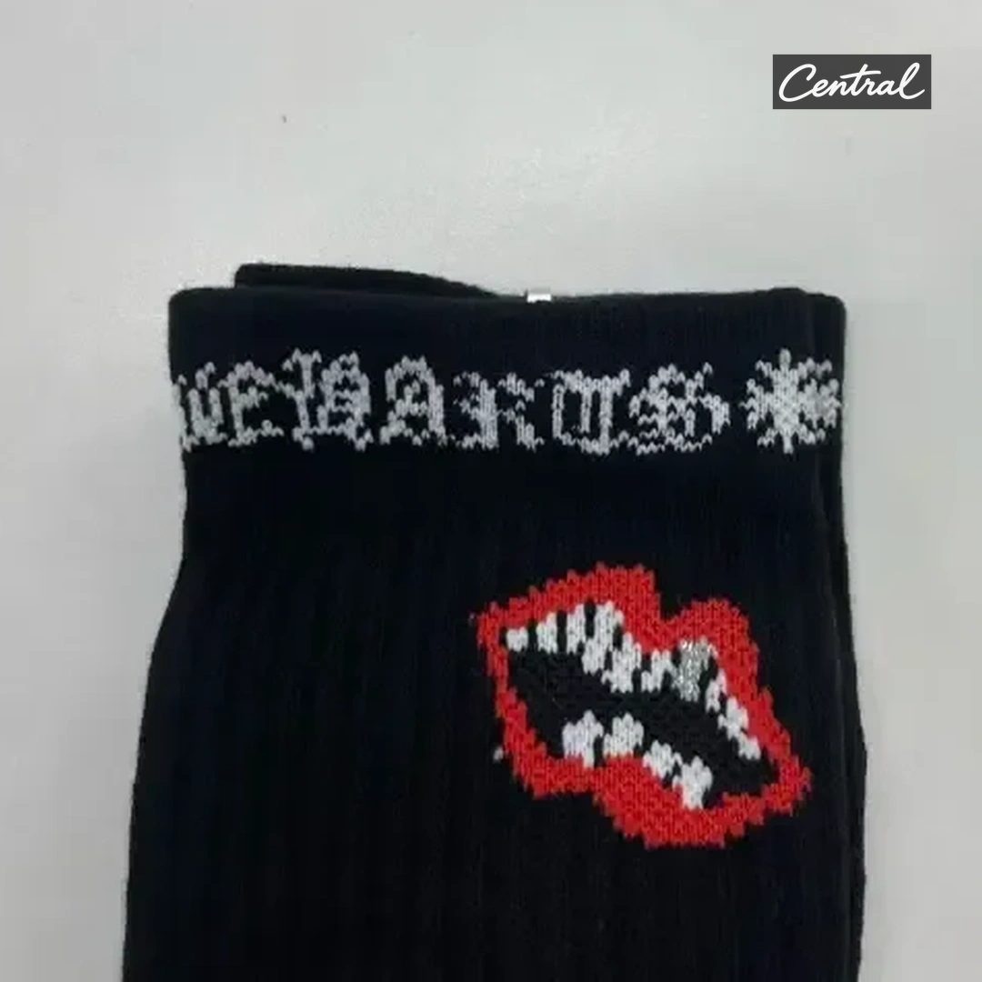 Chrome Hearts Socks - Red White lip style