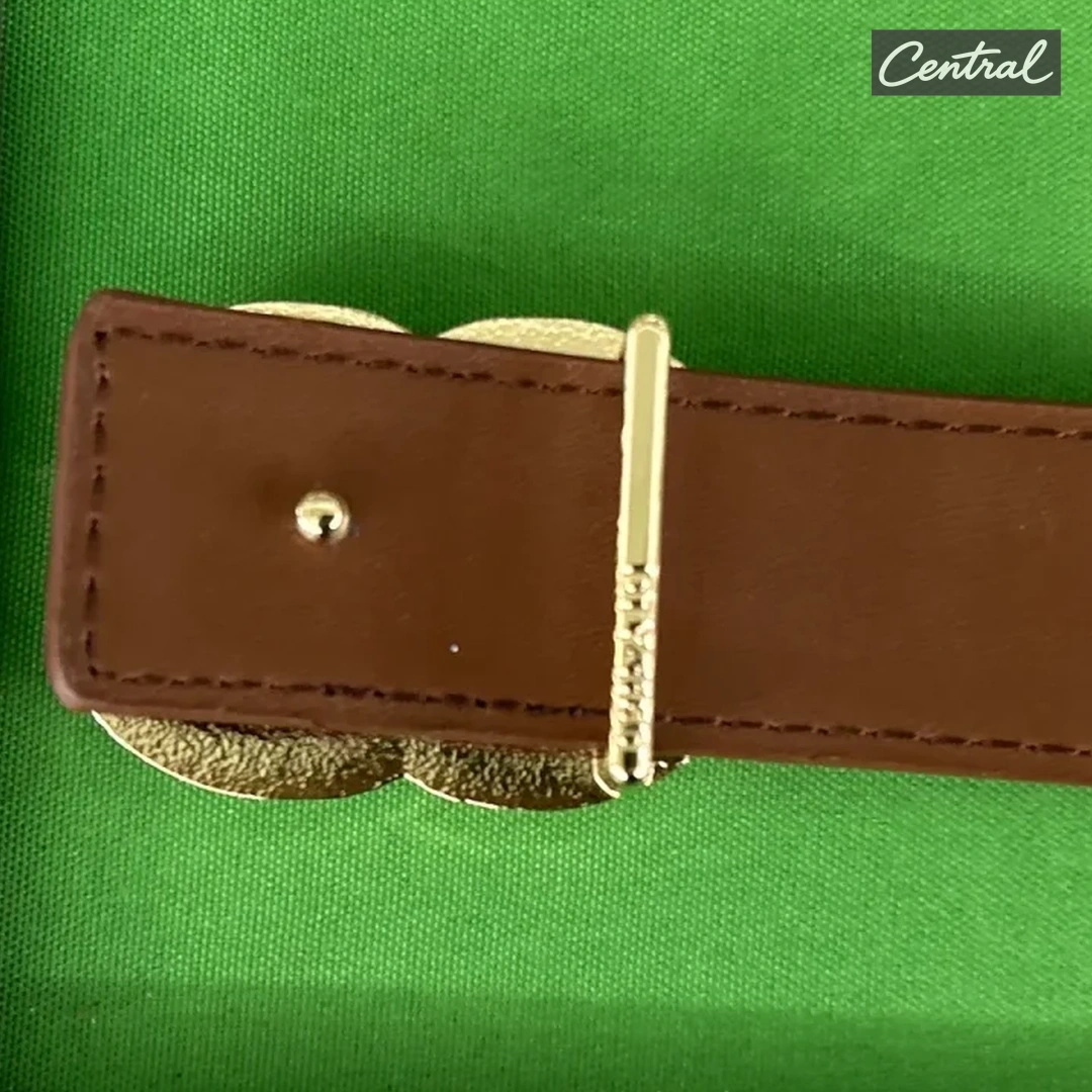 Chanel Leather CC Belt - 3.0cm wide fragrant gold buckle Brown