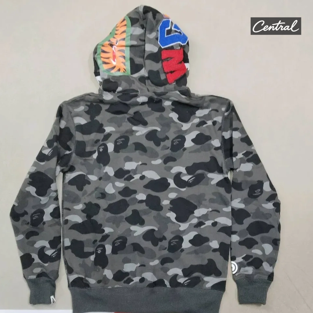 BAPE Full Zip Hoodie - Gray single cap