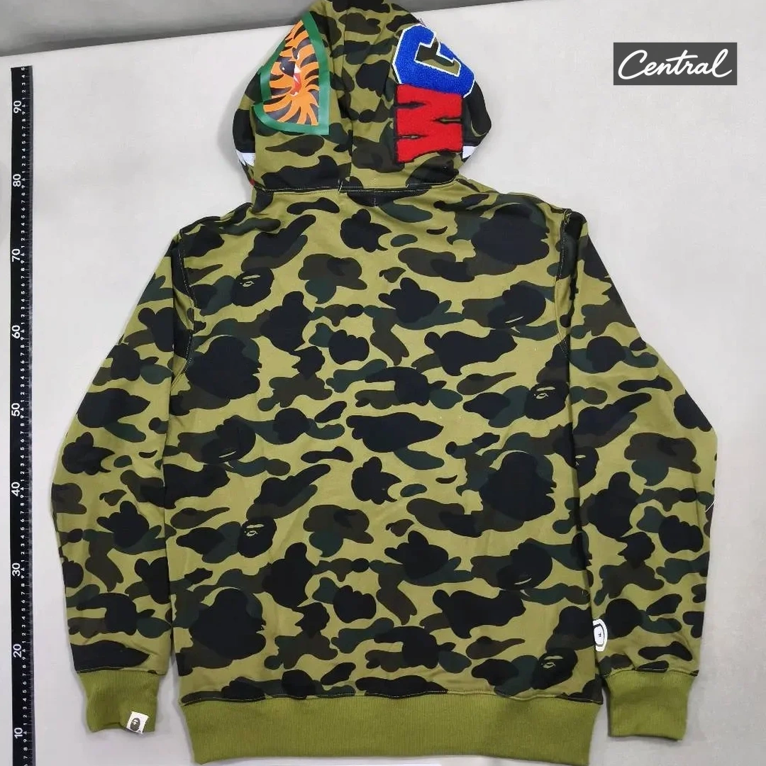 BAPE Full Zip Hoodie - Green single cap