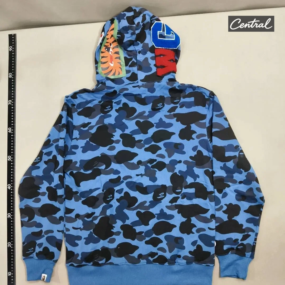 BAPE Full Zip Hoodie - Blue single cap