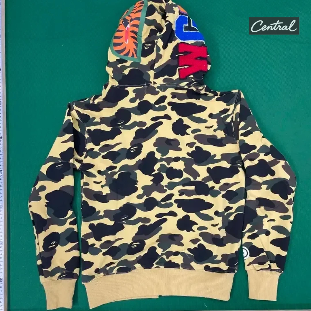 BAPE Full Zip Hoodie - Yellow single cap