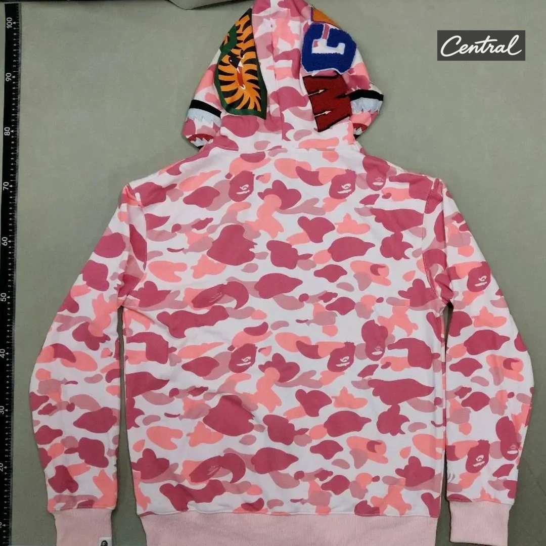 BAPE Full Zip Hoodie - light pink single cap