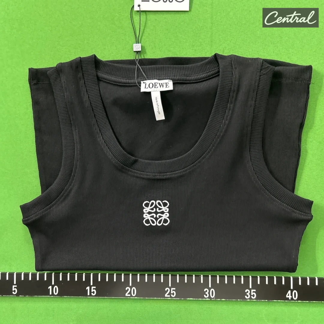 LOEWE Embroidered Anagram Tank Top - Black