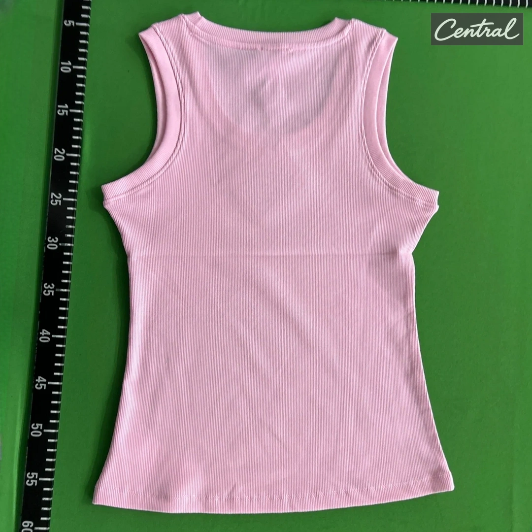 LOEWE Embroidered Anagram Tank Top - Pink Red
