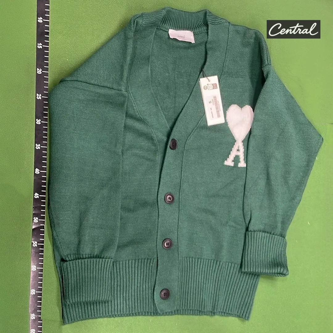 Ami Wool Cardigan - Forest Green