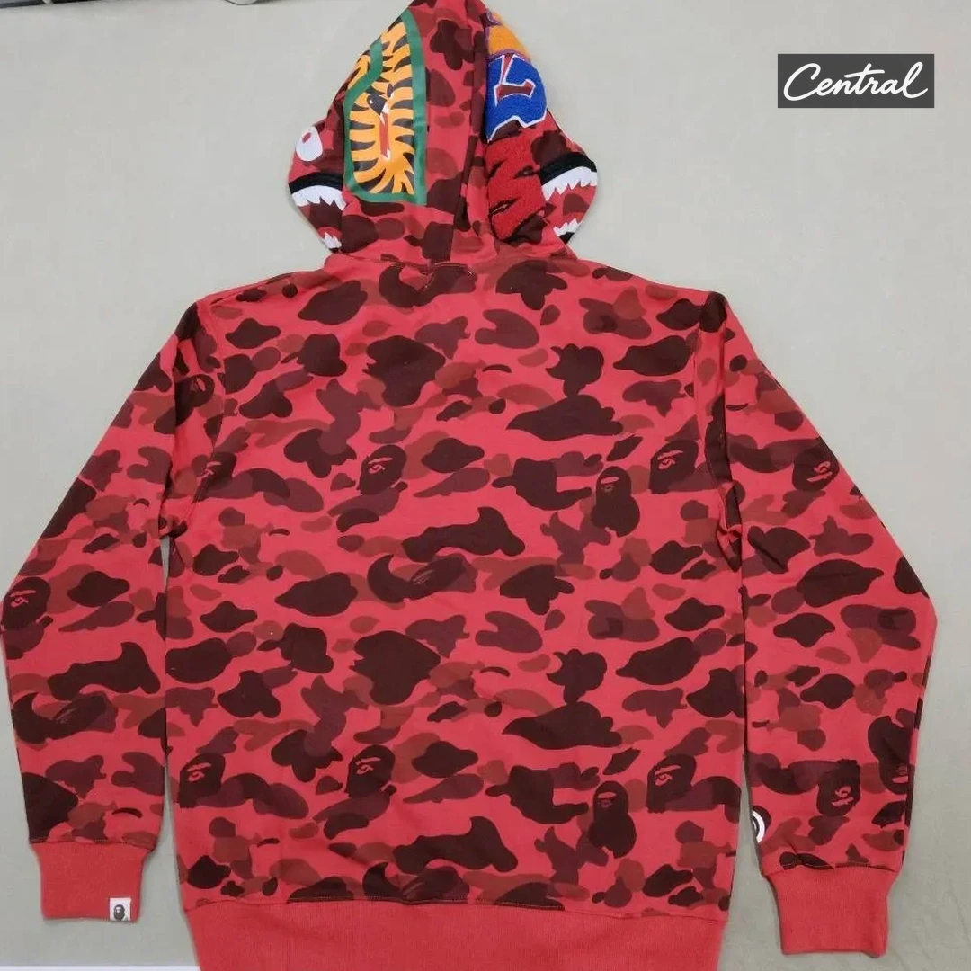 BAPE Full Zip Hoodie - Red single cap