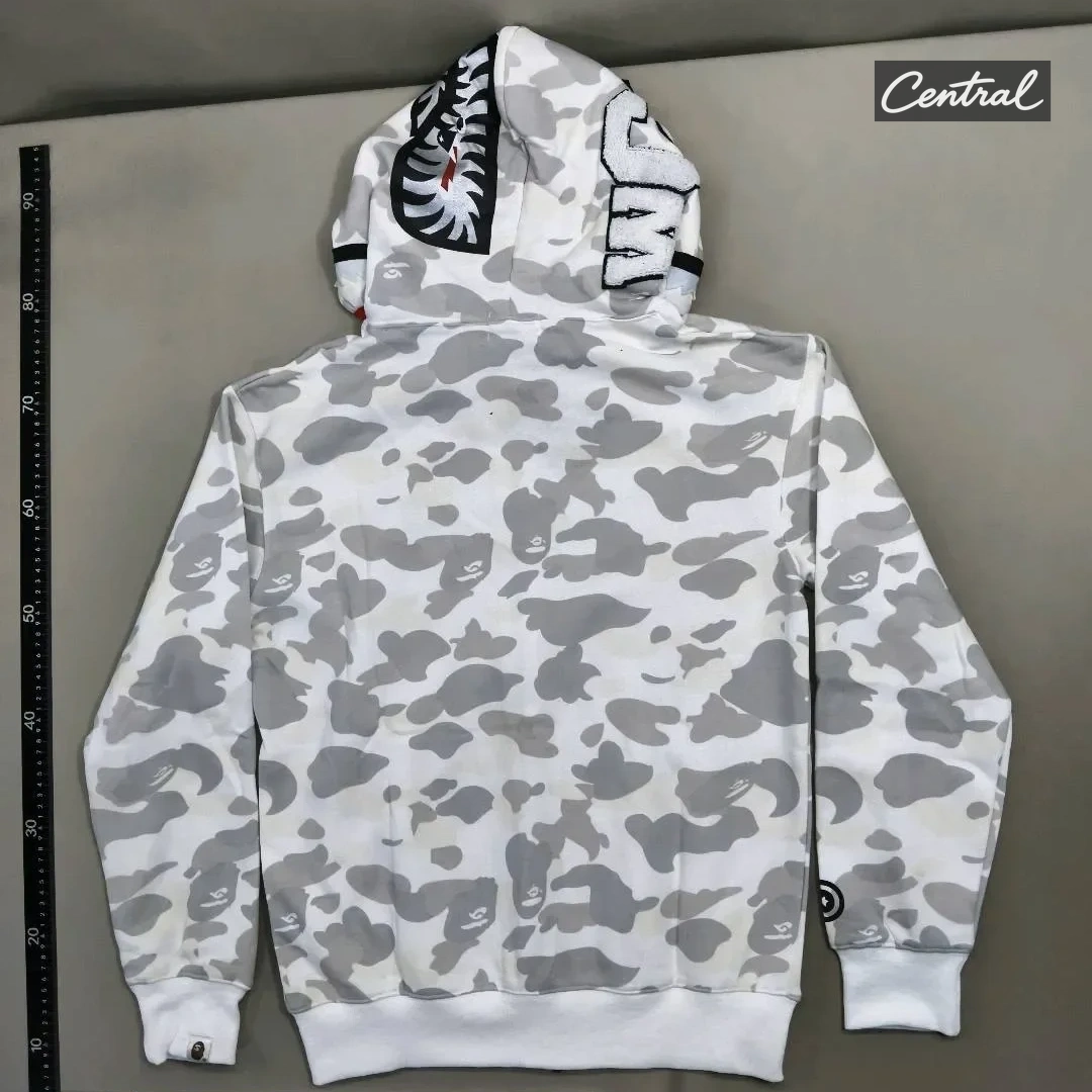 BAPE Full Zip Hoodie - White single cap