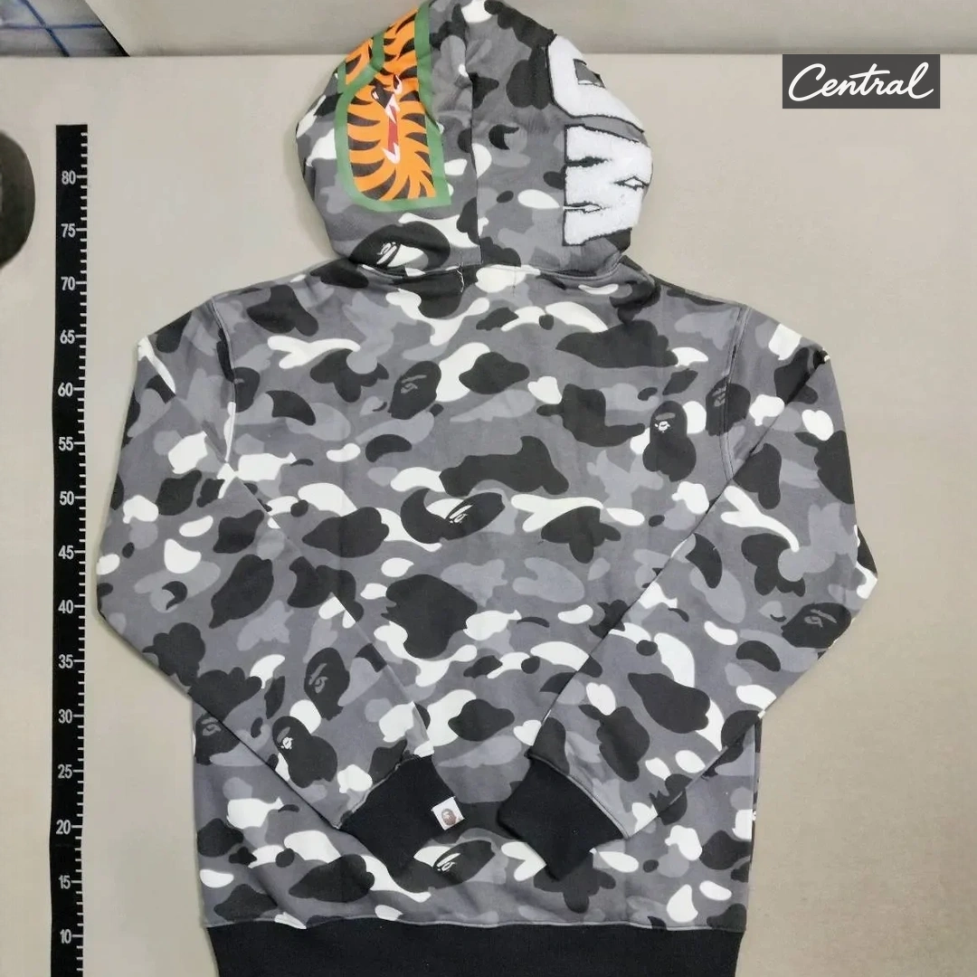 BAPE Full Zip Hoodie - Spotted Black Single Cap