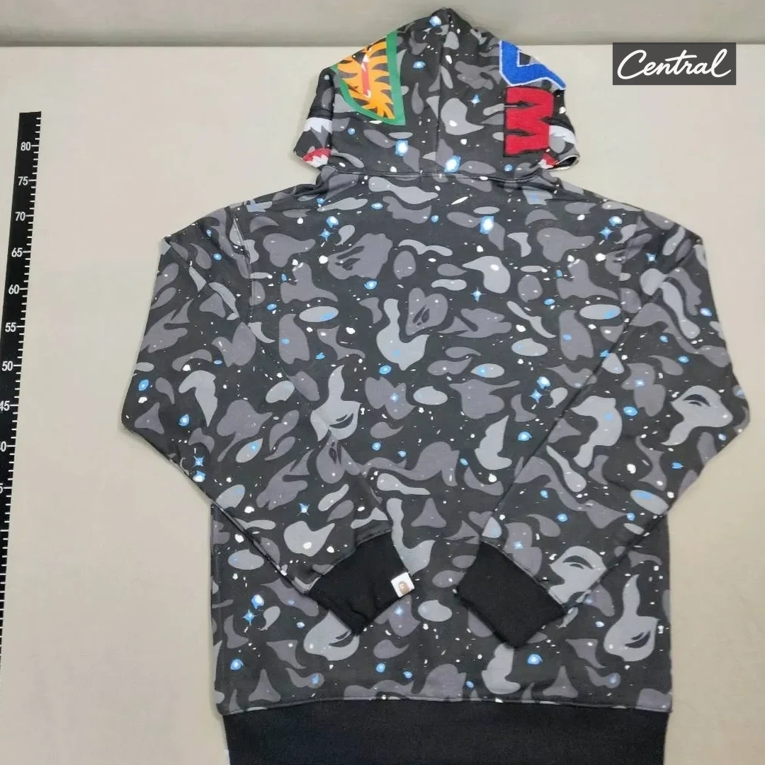 BAPE Full Zip Hoodie - starry sky black single cap