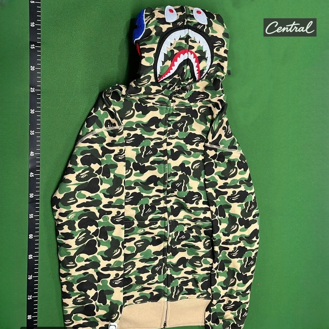 BAPE Full Zip Hoodie - camouflage green single hat