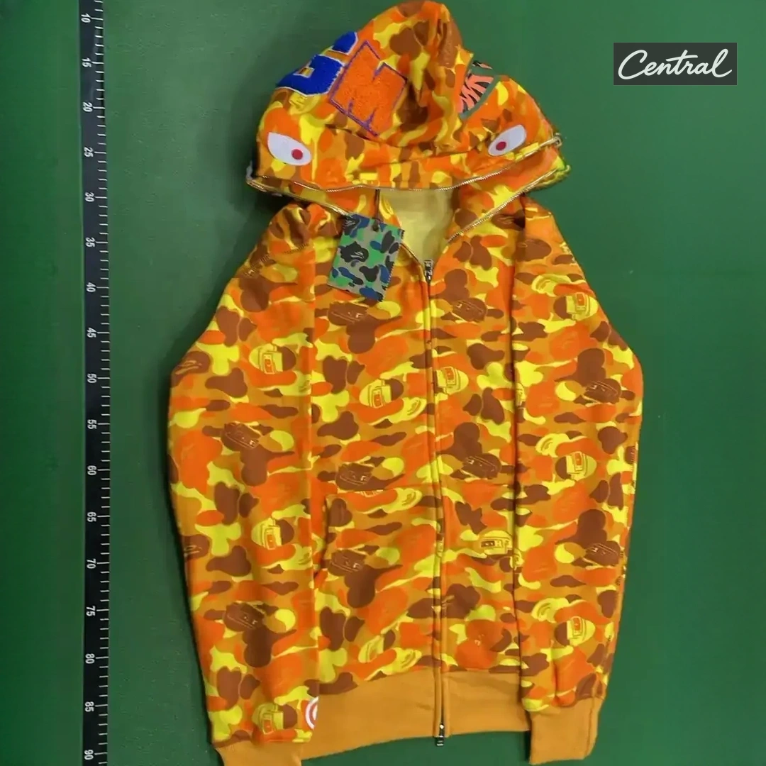 BAPE Full Zip Hoodie - eat chicken yellow