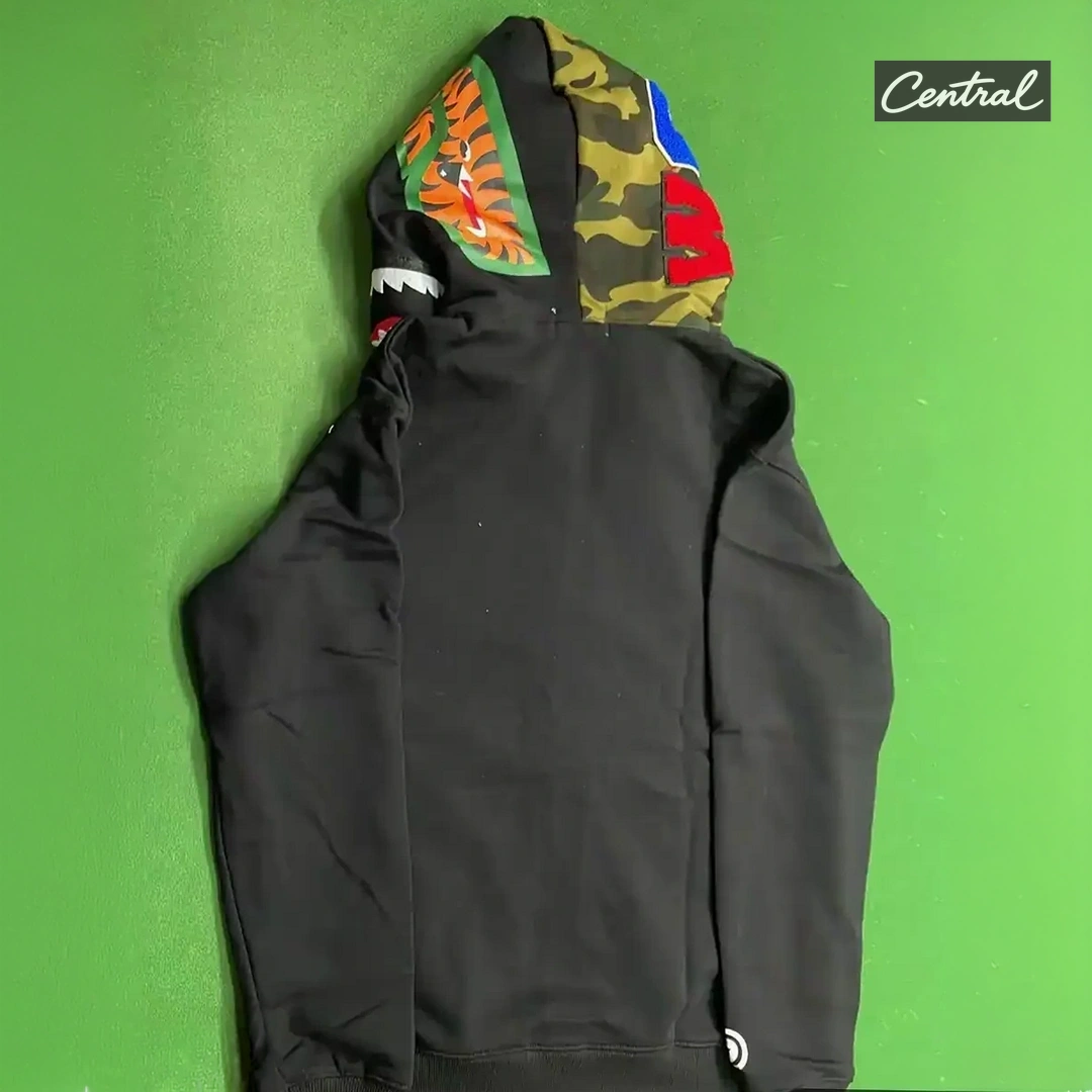 BAPE Full Zip Hoodie - pure black single cap
