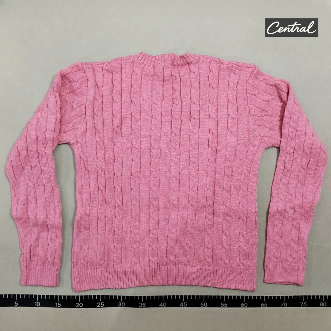 Ralph Lauren Cable Knit V-Neck Sweater - Pink Women