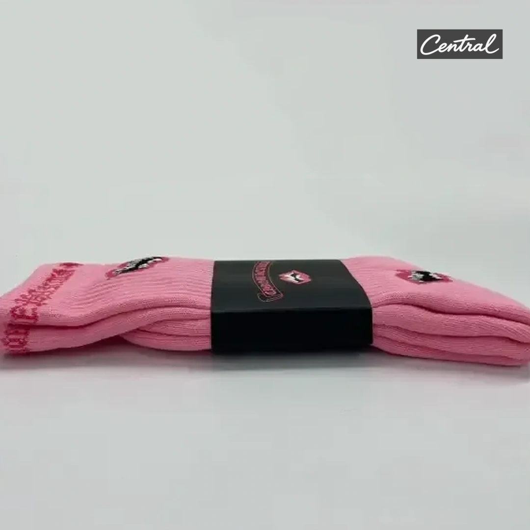 Chrome Hearts Socks - Pink lip style