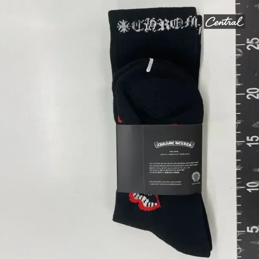 Chrome Hearts Socks - Red White lip style