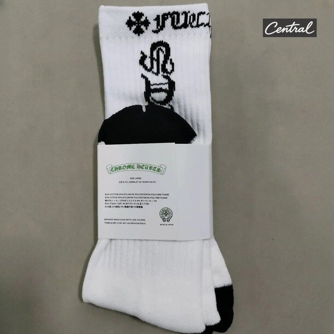 Chrome Hearts Socks - Black Letter style