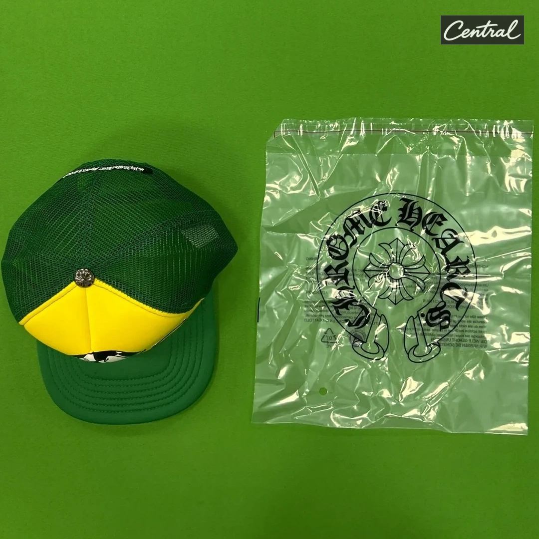 Chrome Hearts Matty Boy Smiley Trucker - Green Yellow