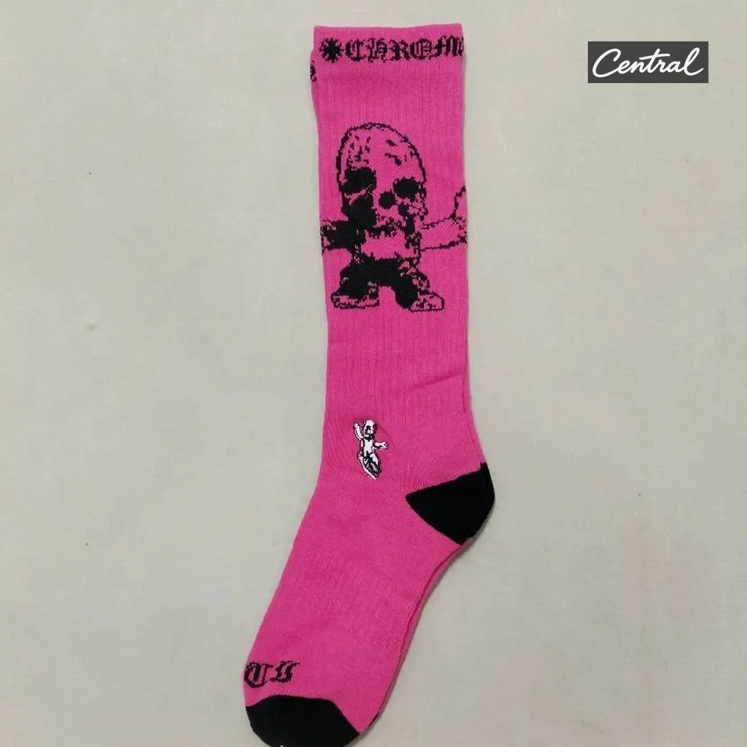 Chrome Hearts Socks - Pink Skull