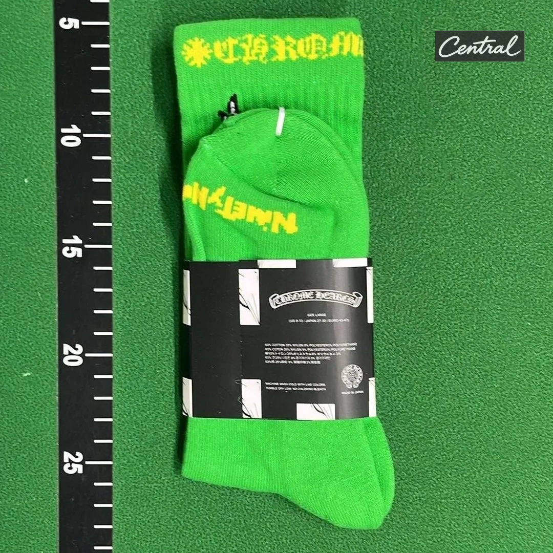 Chrome Hearts Socks - Green Flame