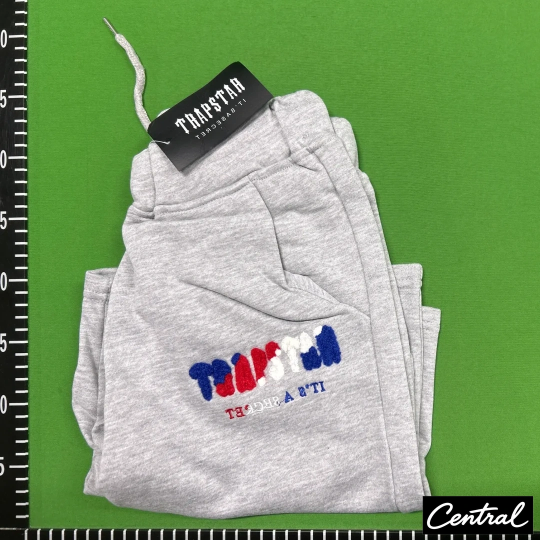 Trapstar Chenille Decoded Tshirt Short Set - Gray/Blue