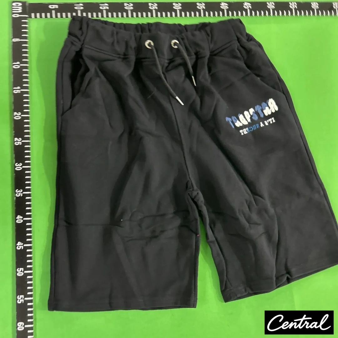Trapstar Chenille Decoded Tshirt Short Set - Black/Blue