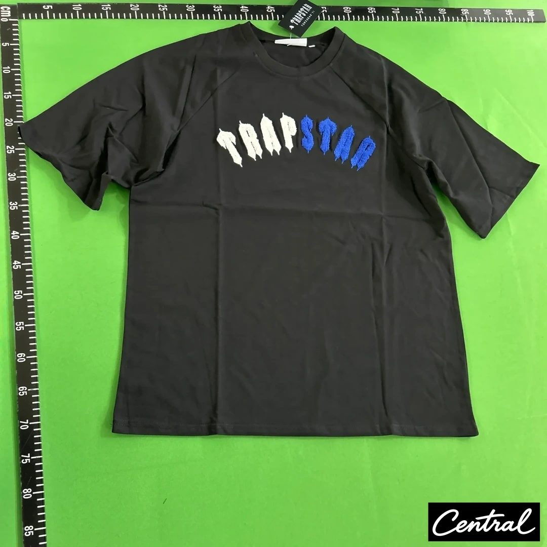 Trapstar Irongate Arch Chenille Tshirt short set - Black/Blue