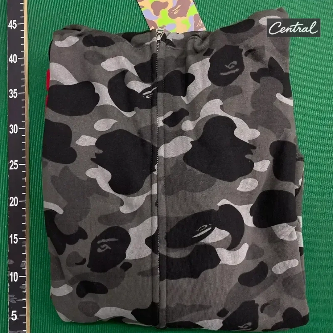 BAPE Full Zip Hoodie - Gray single cap