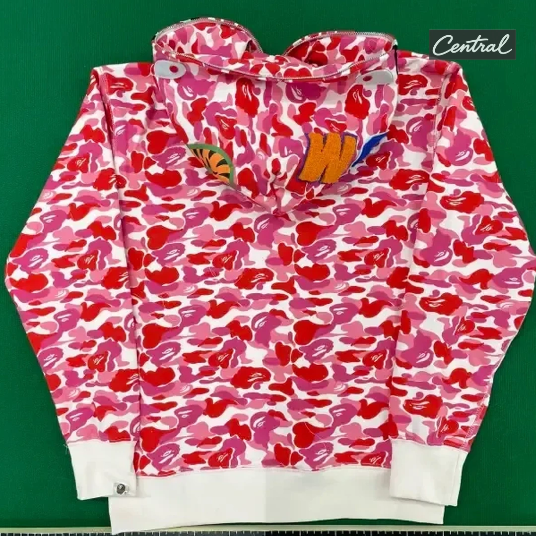 BAPE Full Zip Hoodie - Camouflage Pink Single Hat