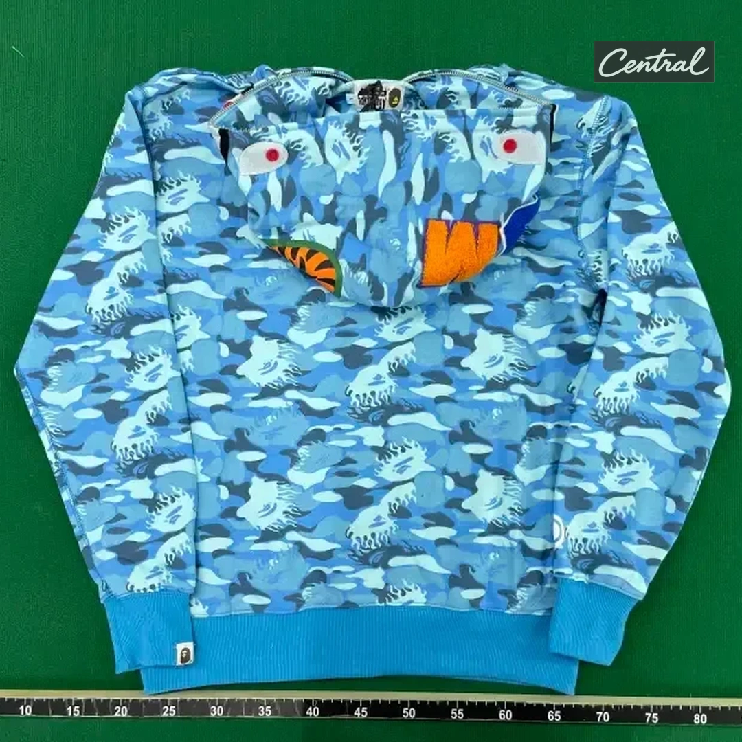 BAPE Full Zip Hoodie - flame blue