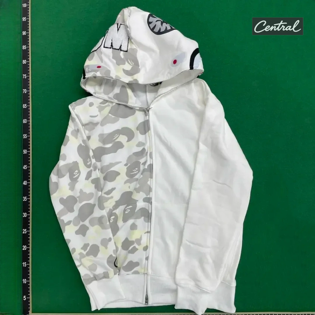 BAPE Full Zip Hoodie - White