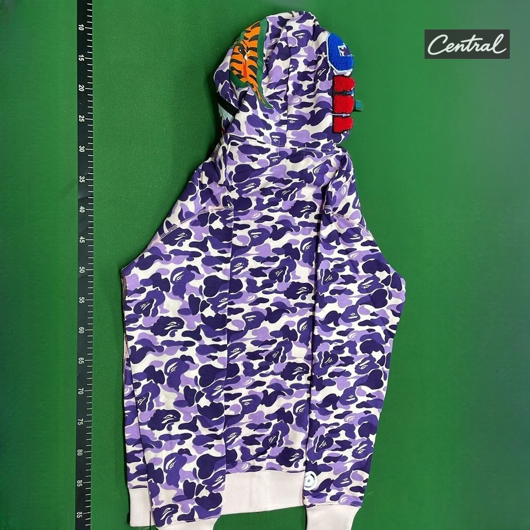BAPE Full Zip Hoodie - Camouflage Purple Single Hat