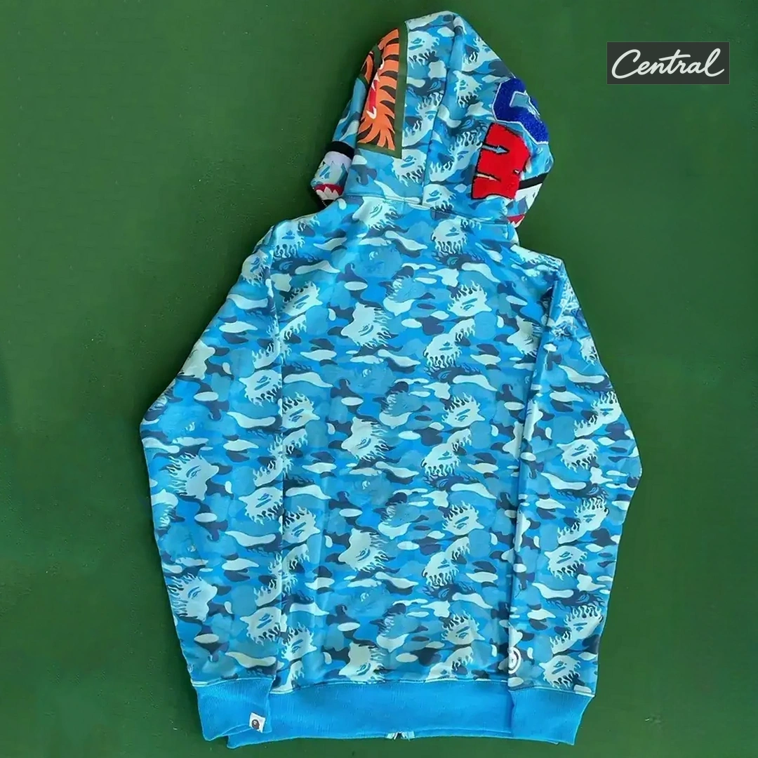BAPE Full Zip Hoodie - flame blue