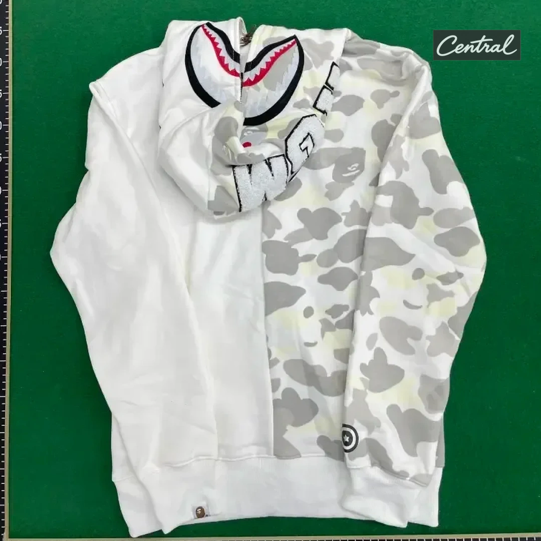 BAPE Full Zip Hoodie - White