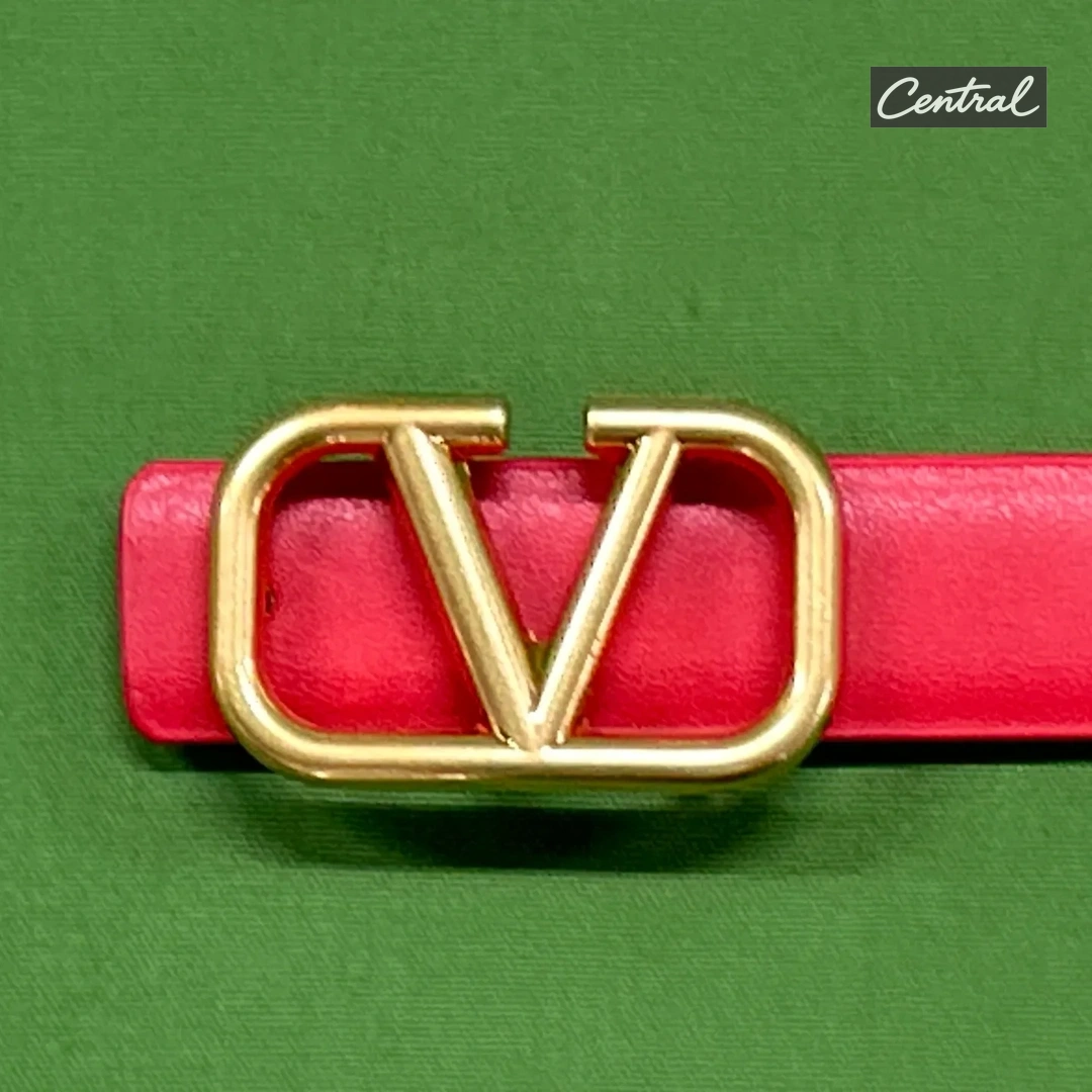Valentino Garavani VLogo Signature Belt - Red Gold