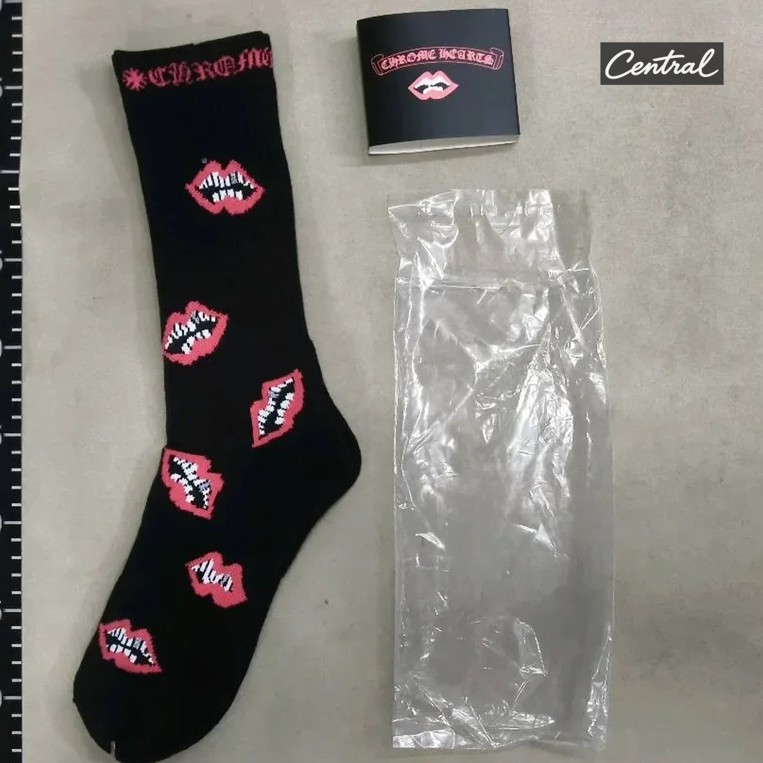 Chrome Hearts Socks - Red lip style