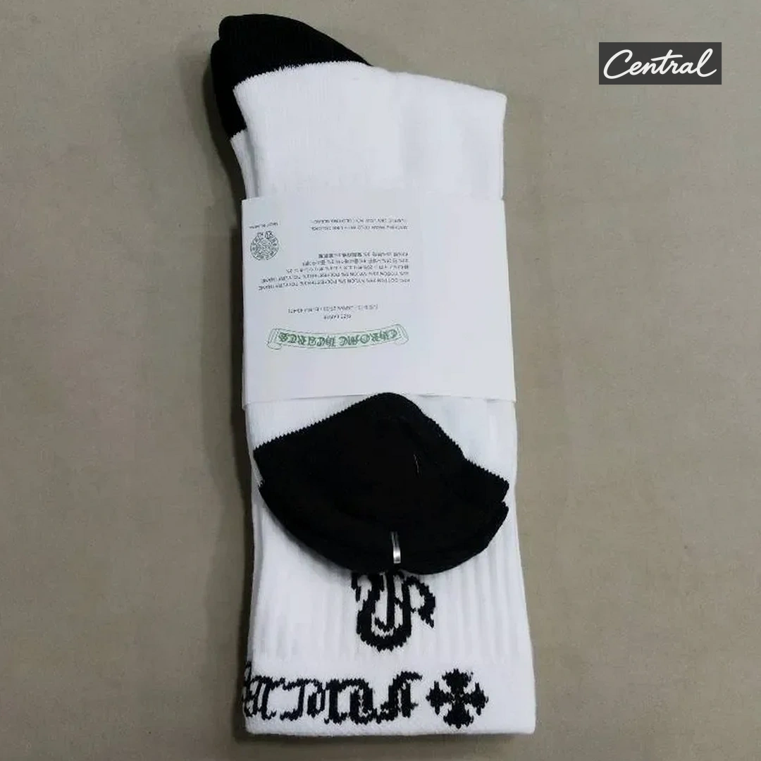 Chrome Hearts Socks - Black Letter style