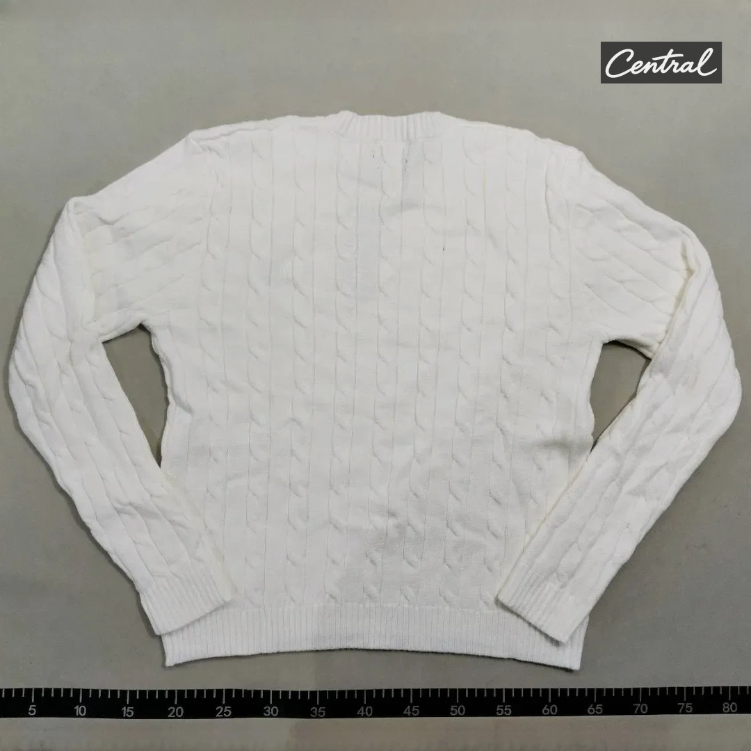 Ralph Lauren Cable Knit V-Neck Sweater - White Women
