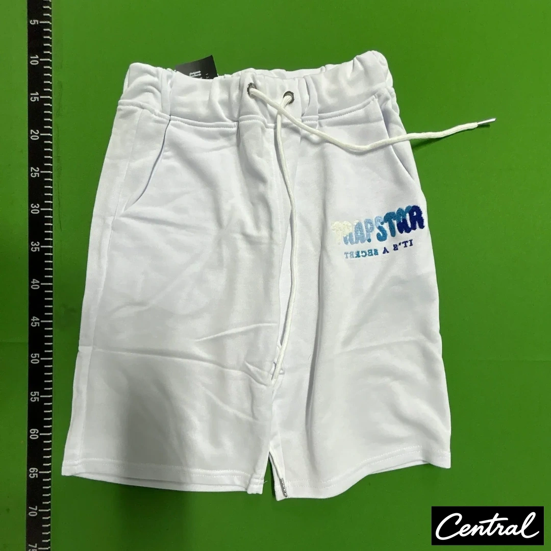 Trapstar Chenille Decoded Tshirt Short Set - White/Blue