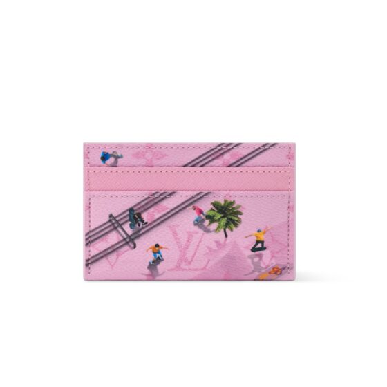 Louis Vuitton Skateboard Double Card Holder Pink